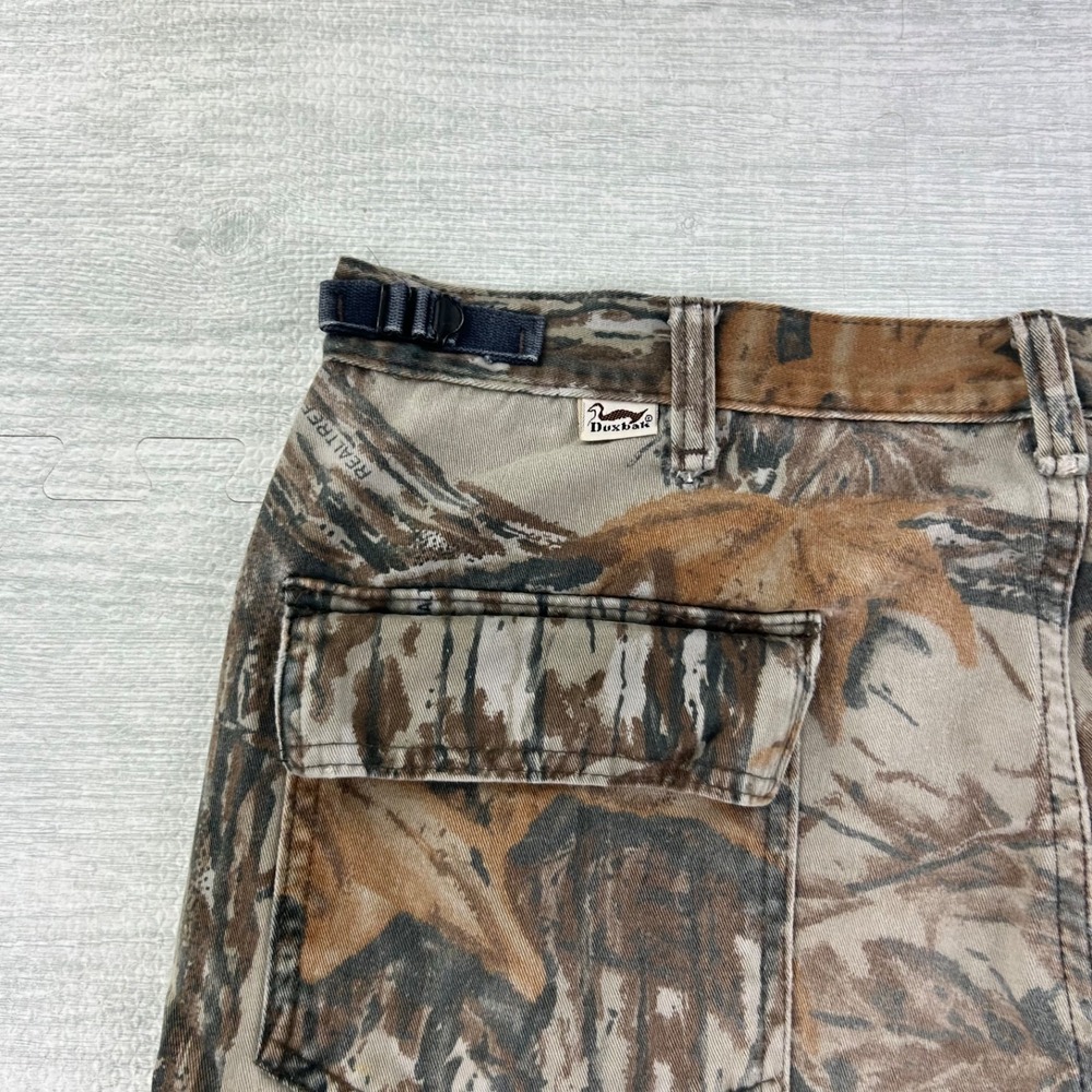 Vintage Duxbak Camo Real Tree Cargo Pants Size Large Brown Outdoor Baggy Grunge - Picture 4 of 8